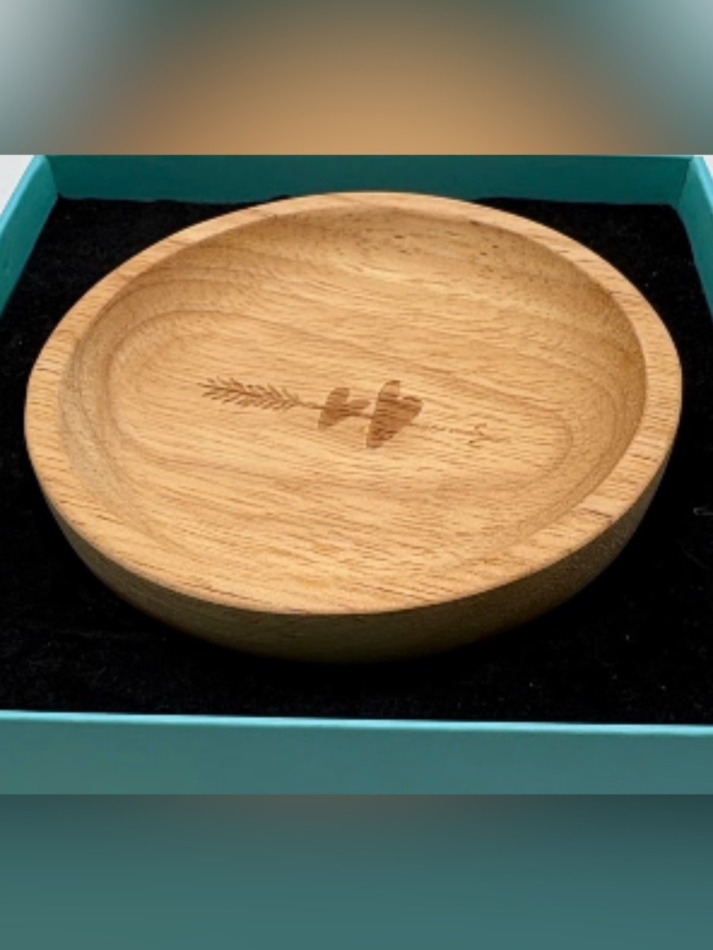 Kate Spade Natural Wood Heart & Arrow Trinket/ Ring Dish